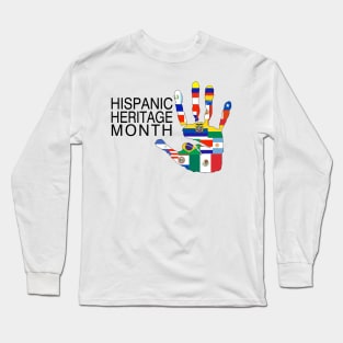 Proud Latina For Women Funny Hispanic Heritage Month Flag Long Sleeve T-Shirt